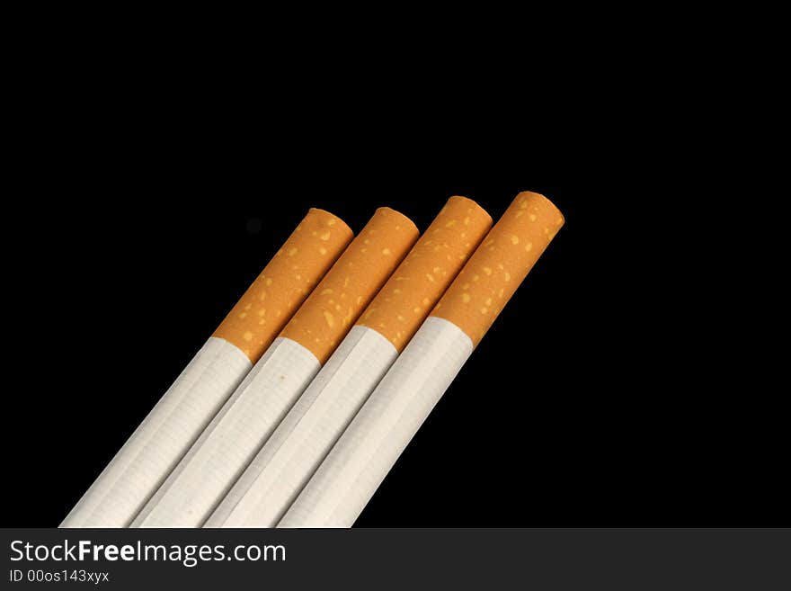 A Isolated Cigarettes on a black background