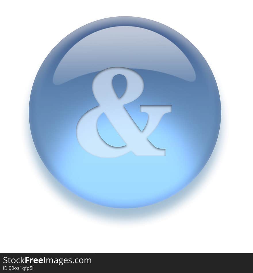 Shiny transparent high-resolution Aqua Icon with shadow, isolated on white. Icon color can be easily changed with Hue/Saturation