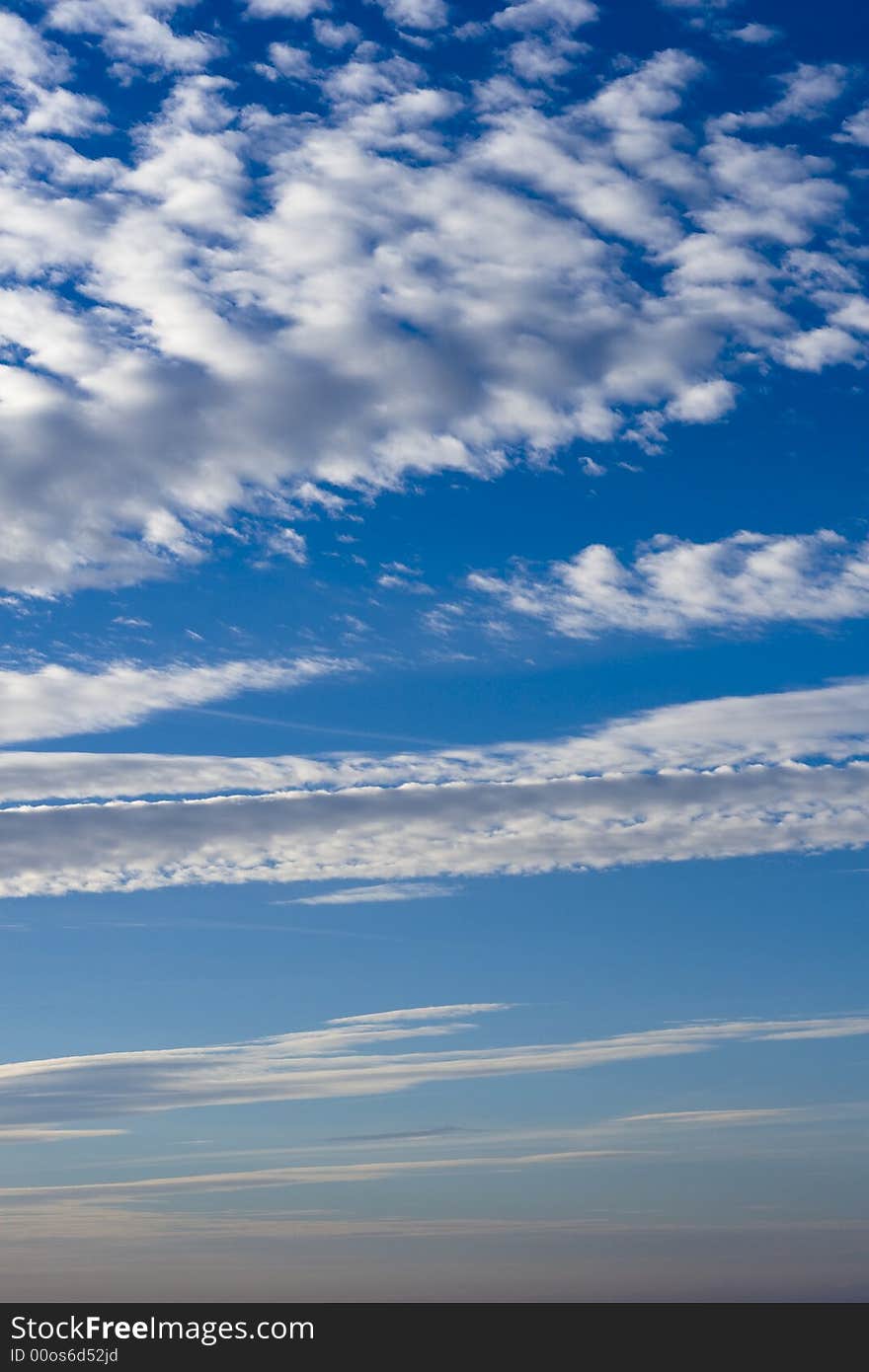 The blue sky and beautiful white clouds