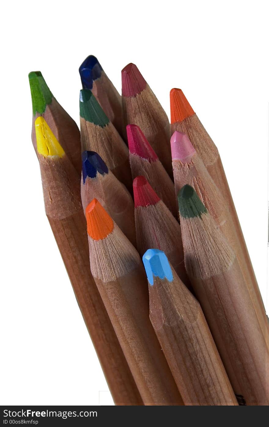 Coloured Pencils with bright white background