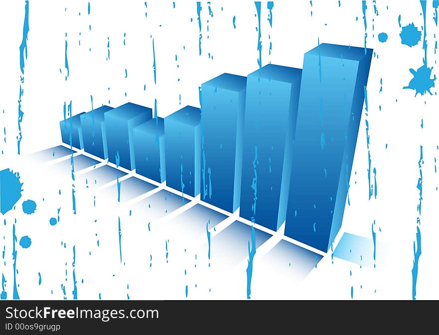 Illustration of business graph...paint