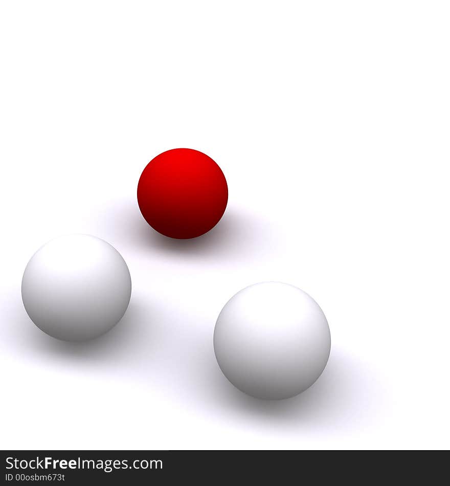 Three balls isolated 3d image on white