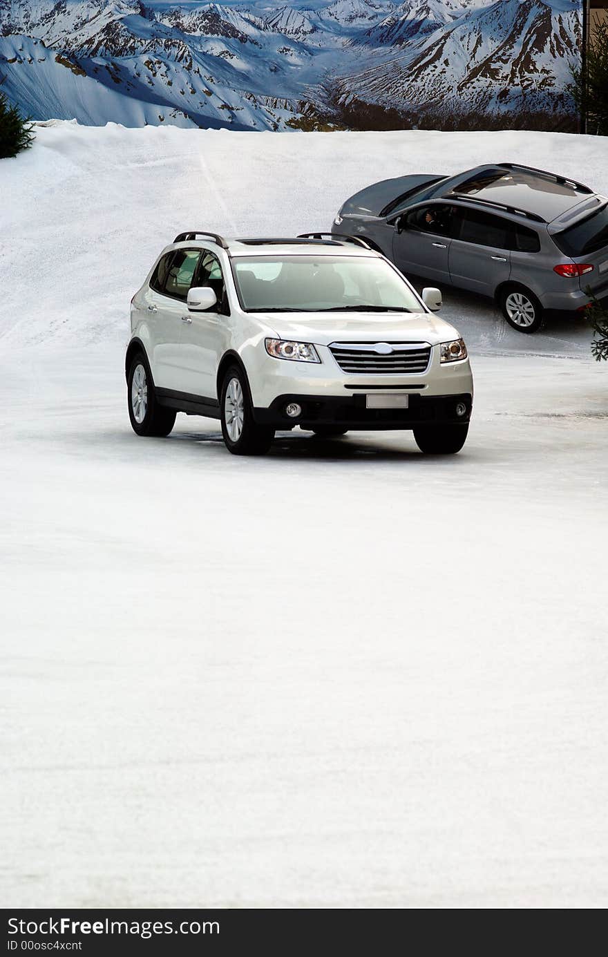 Suv in the snow