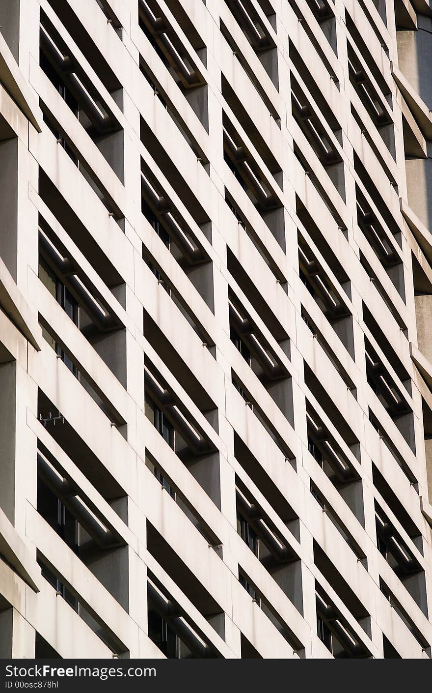 Building facade with many repeated window