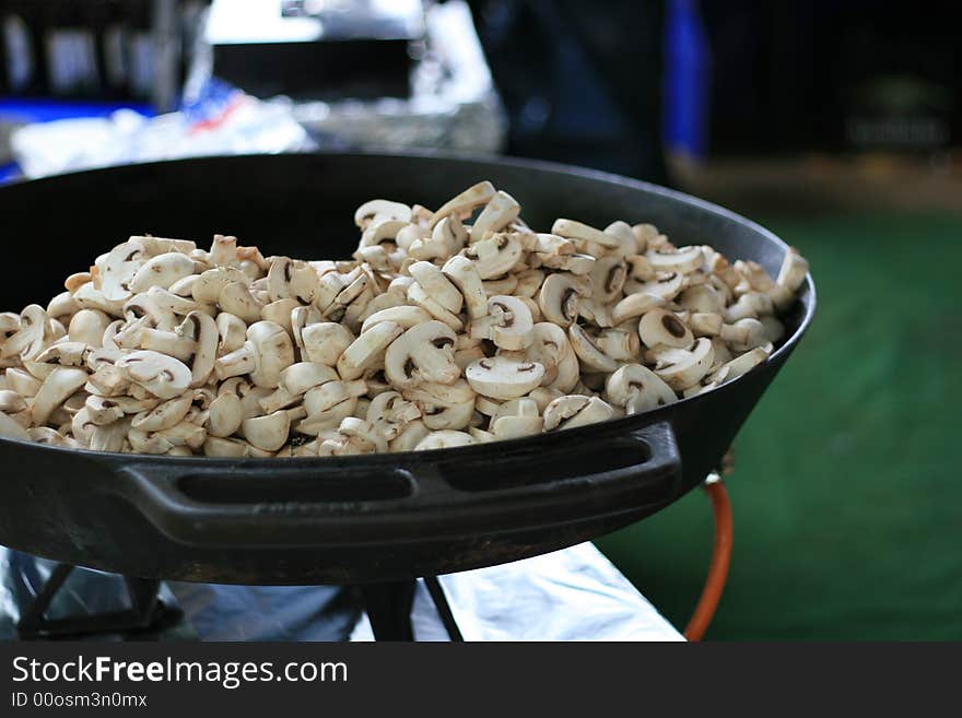 A bowl of mushrooms, taken at Frankfurt second hand market