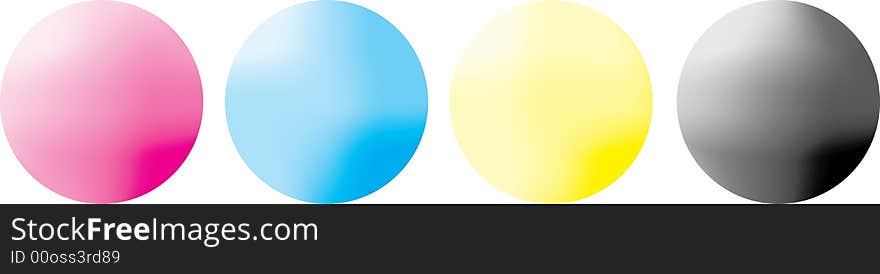 Four colour balls on white blackground