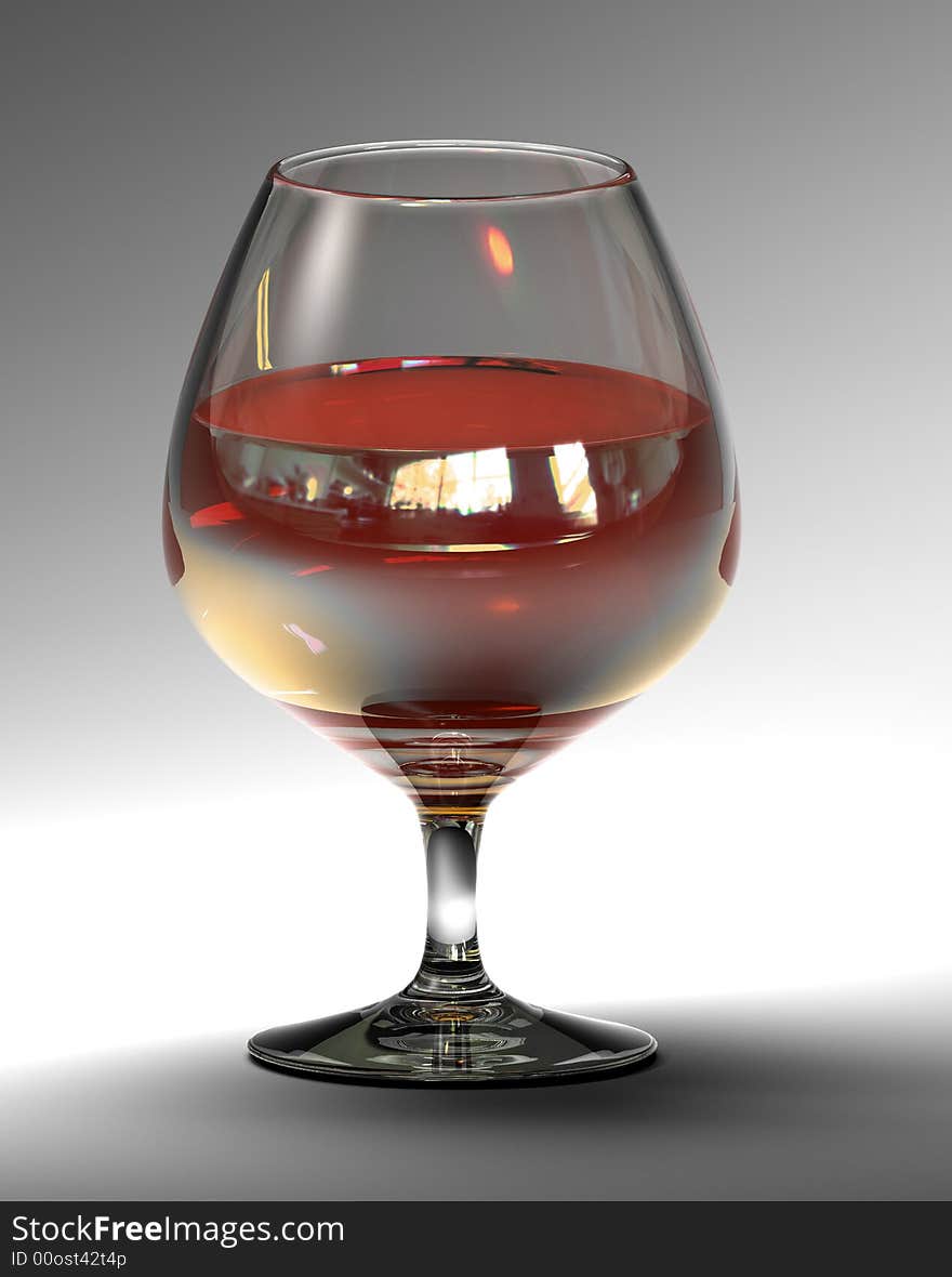 Goblet With Cognac (3d Rendering)