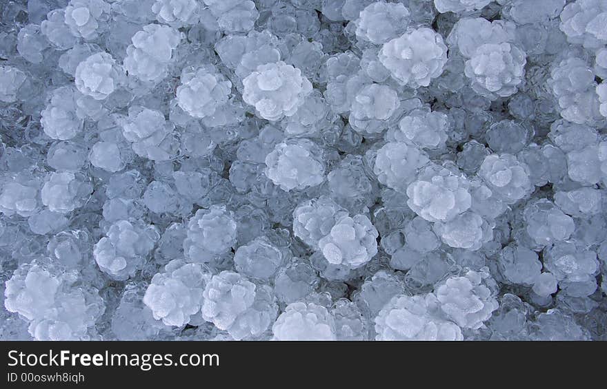 Iced water in shape of worms