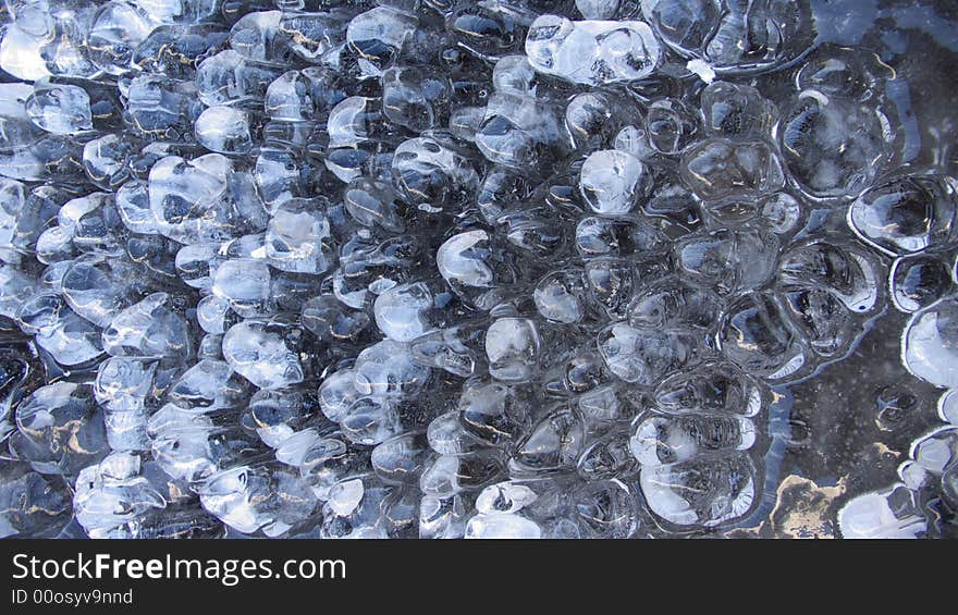 Iced water in shape of little balls