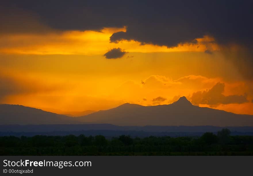 Thunderstorm in mountains