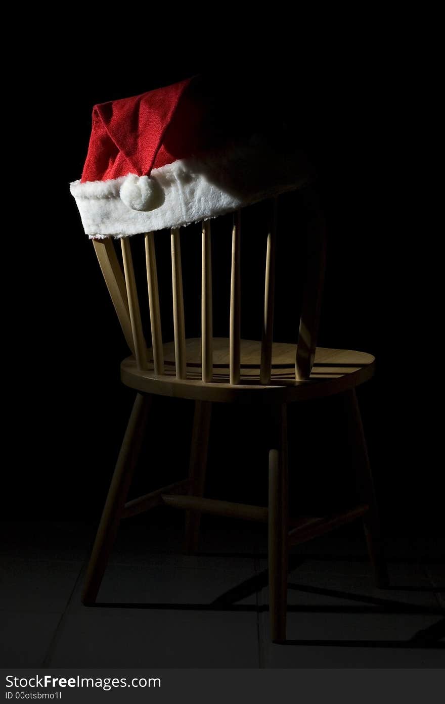 Santa hat left on the chair. Santa hat left on the chair