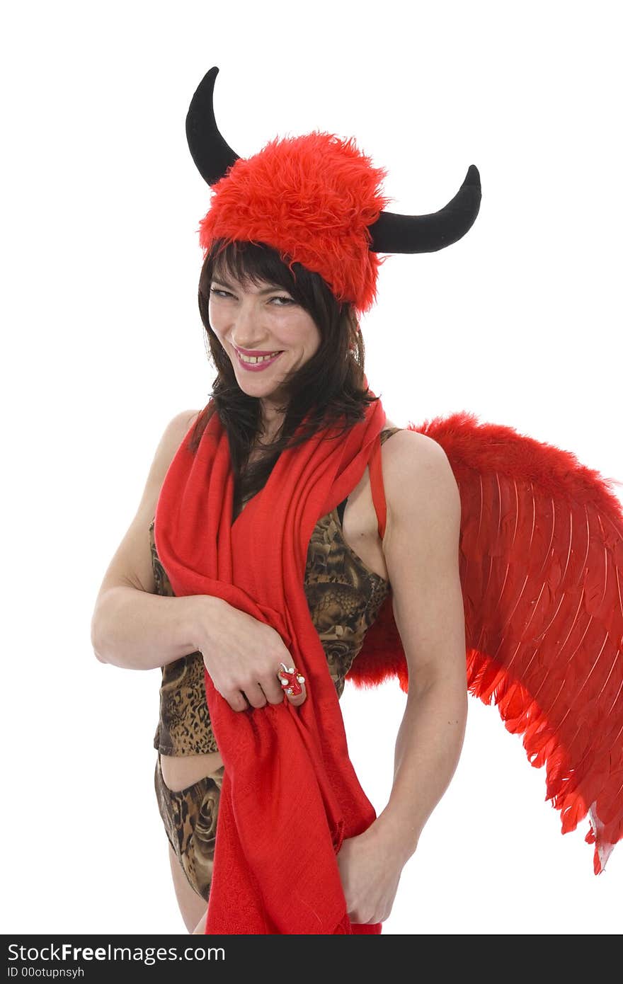 Sexual woman devil on isolated background