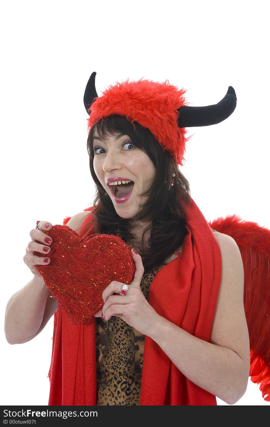 Sexual woman devil  on isolated background