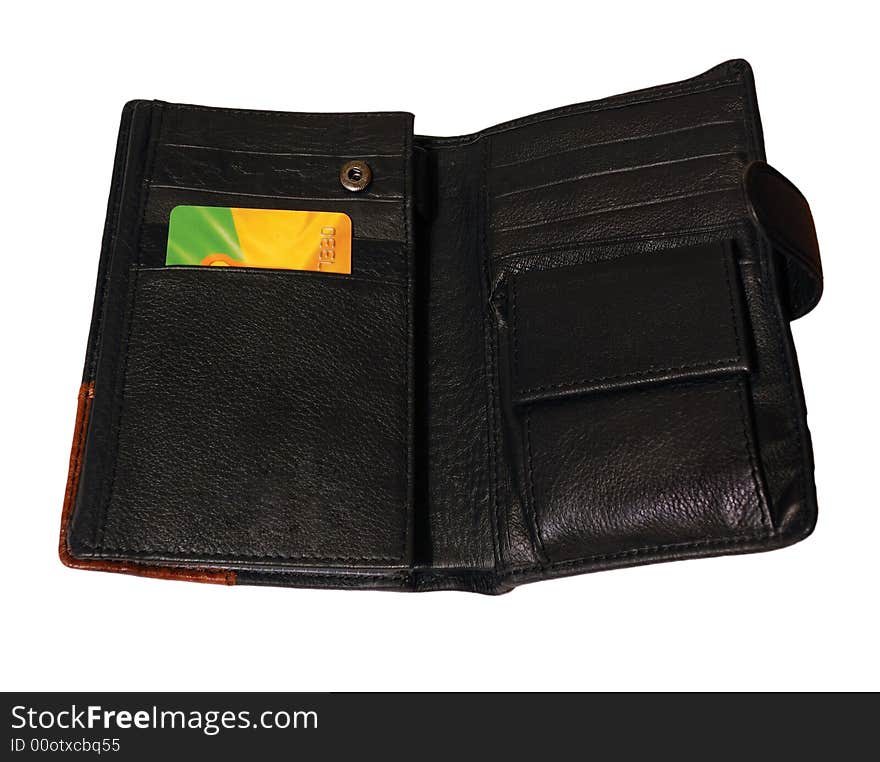 Wallet opened with card