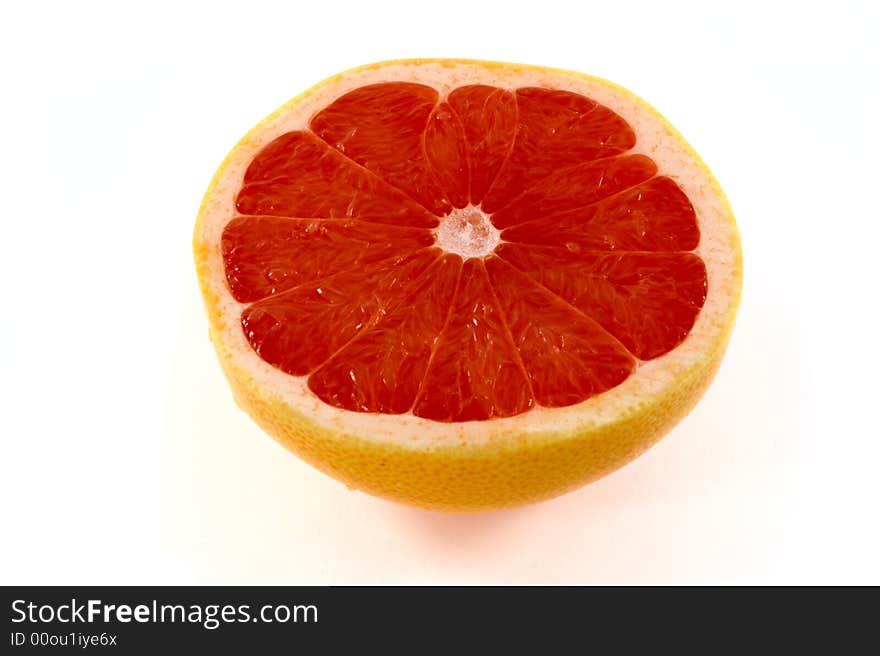 Fresh orange on white background