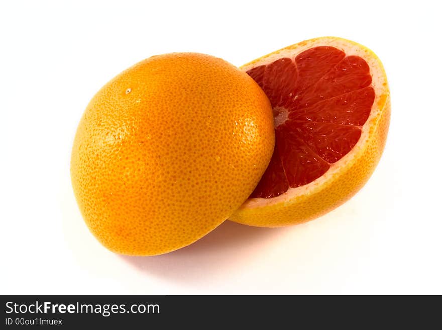 Fresh orange on white background