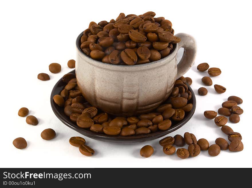 Coffee beans in the cup