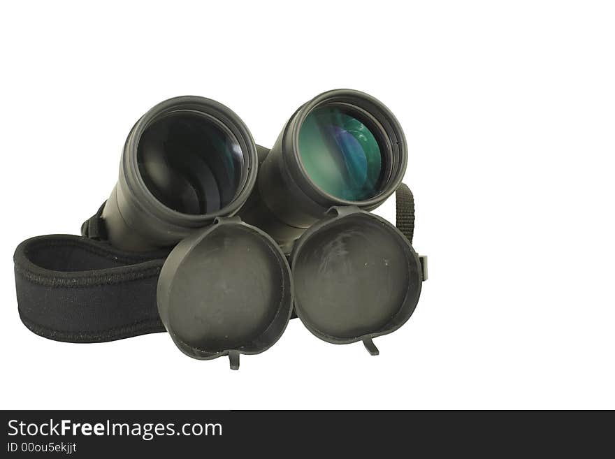 Isolated black pair of binoculars. Isolated black pair of binoculars