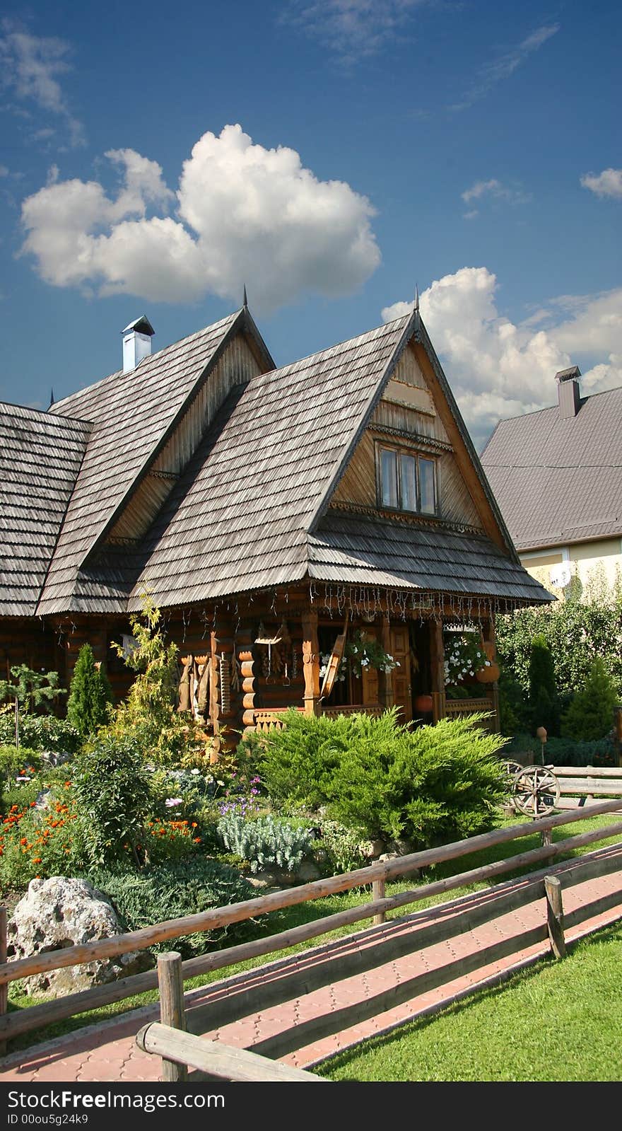 The wooden house in ancient national style