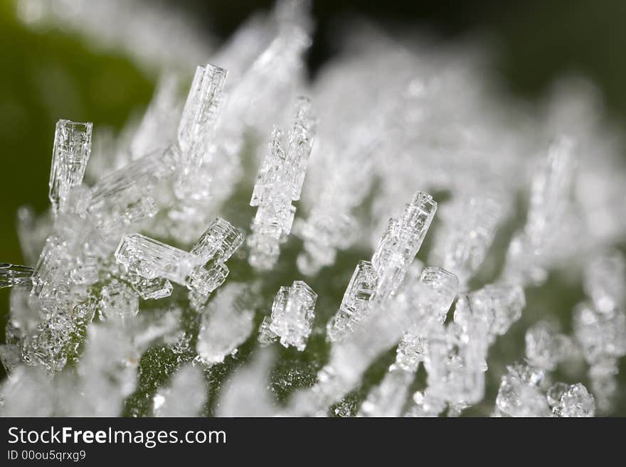 Extreme closeup of frost