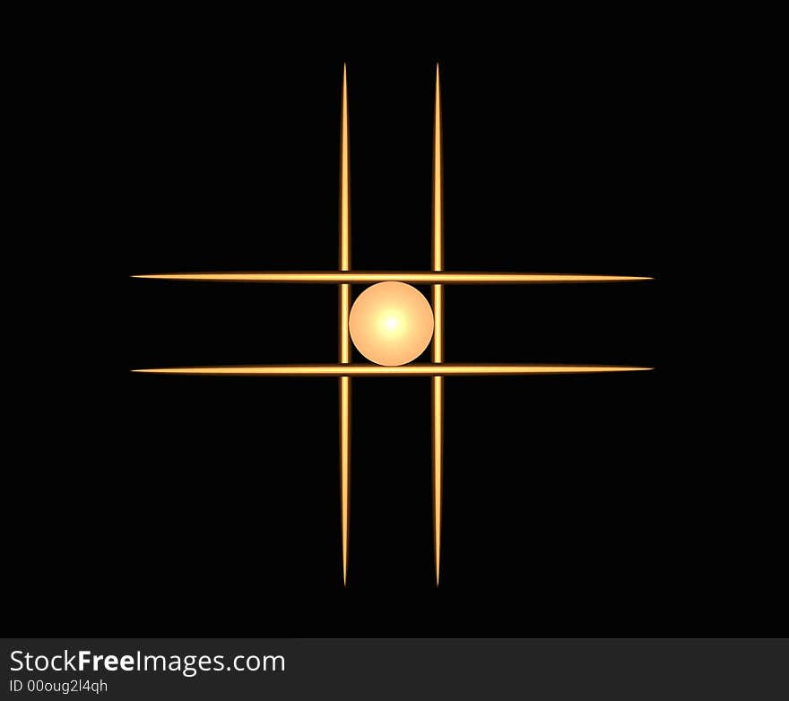 Abstract illustration of lines and an orb looks like game of tic tac toe