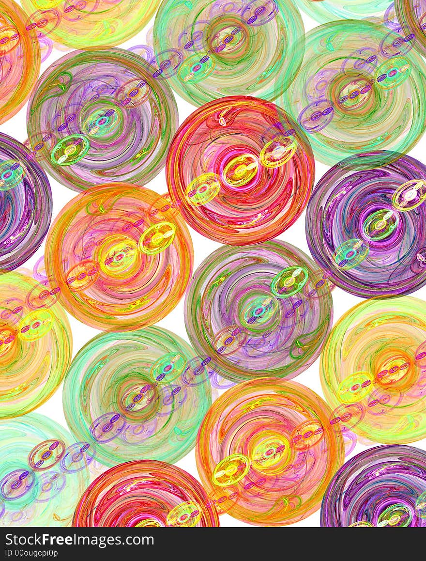 Abstract illustration of colorful circles and shapes. Abstract illustration of colorful circles and shapes.