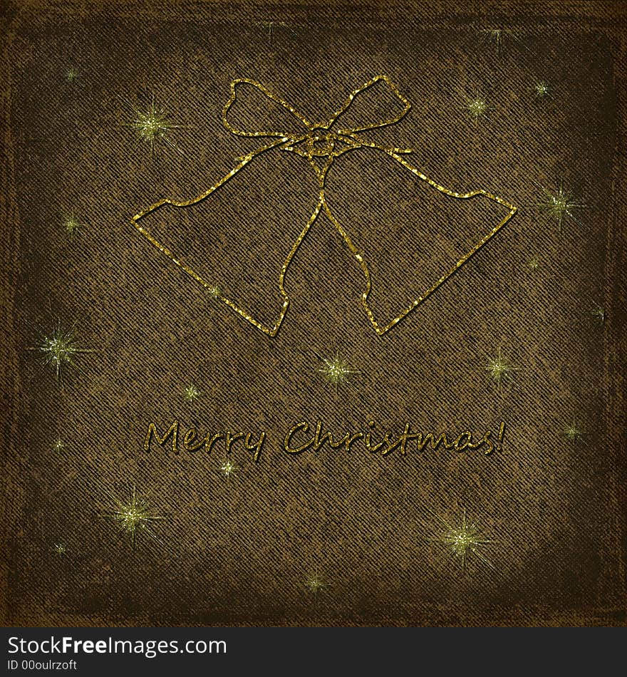 Grunge Christmas background with bells