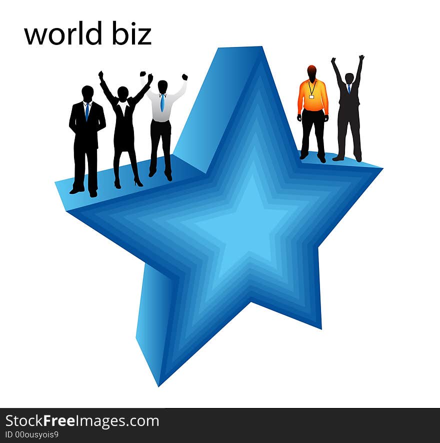 Illustration of business people....world biz