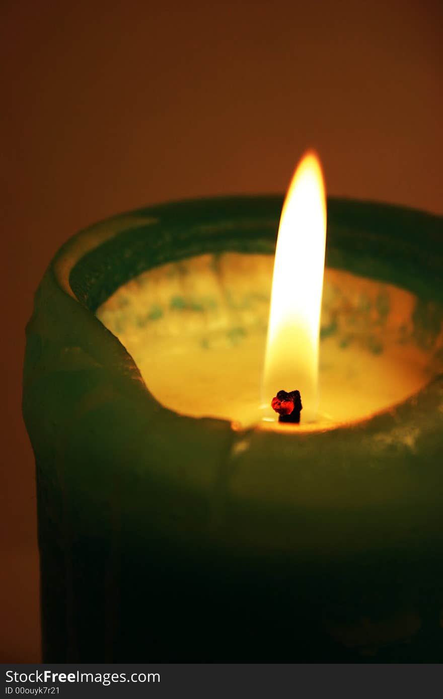 A candle on white background