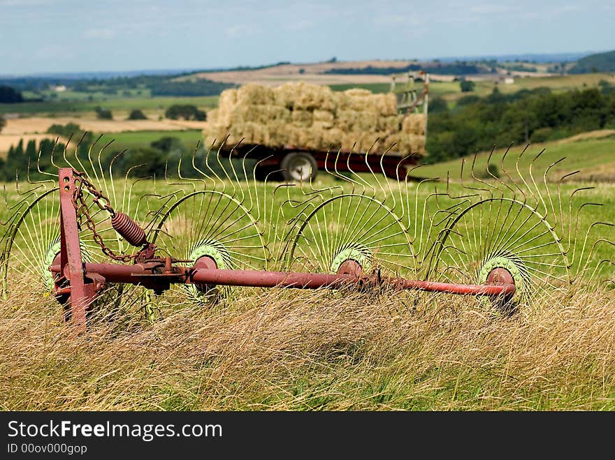 Summer hay harvest near Penistone, South Yorkshire. Summer hay harvest near Penistone, South Yorkshire