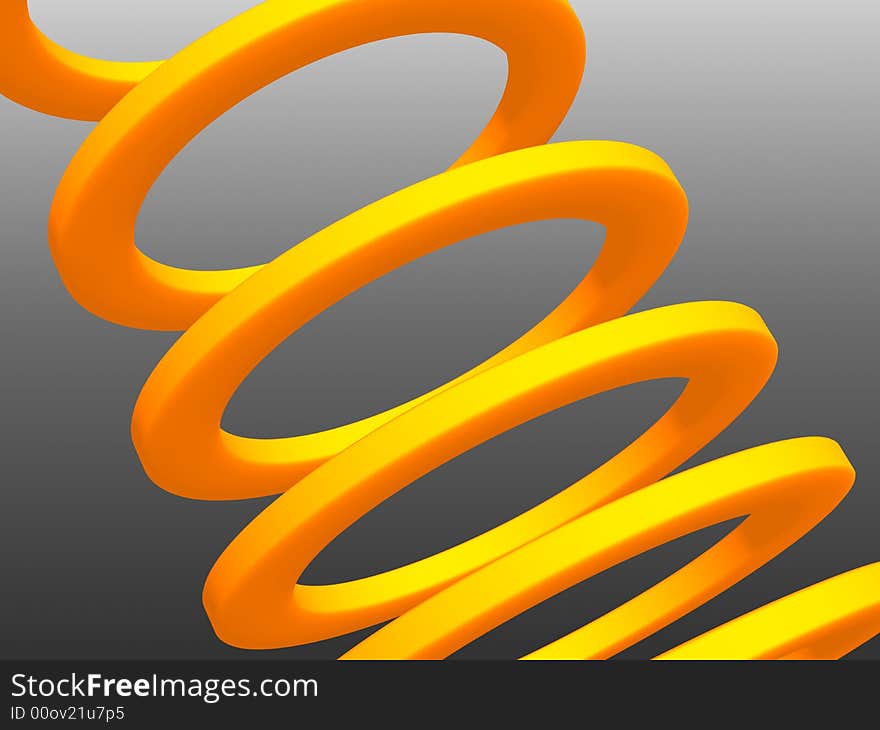 Bright orange rings on grey background