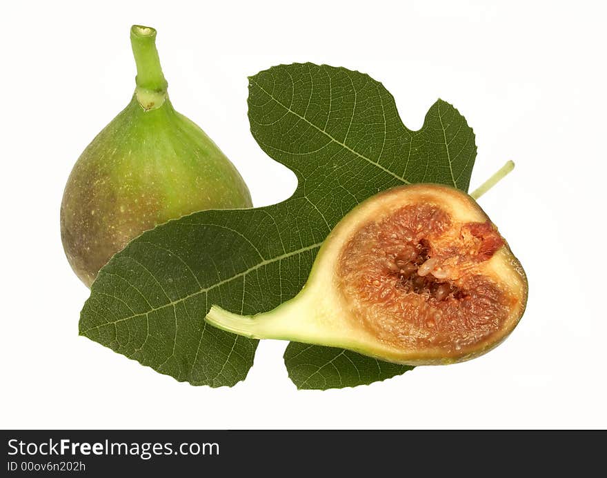 Fruits of fig - tree isolated on white background. Fruits of fig - tree isolated on white background