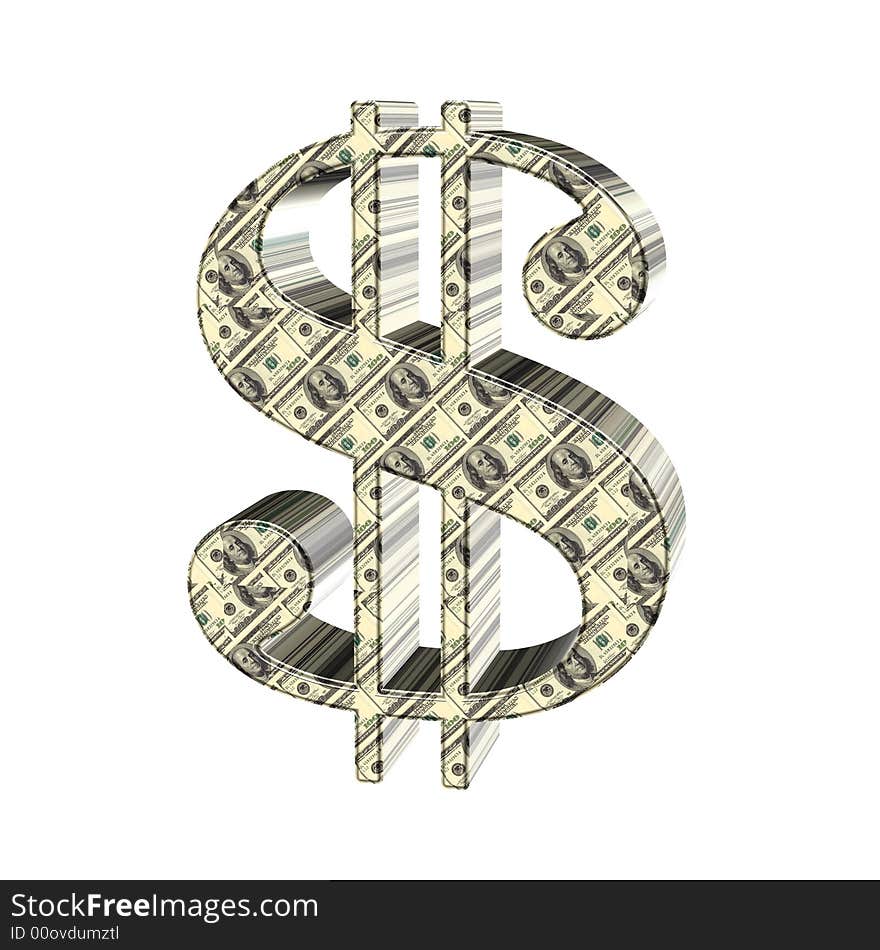 Symbol indication of the dollar