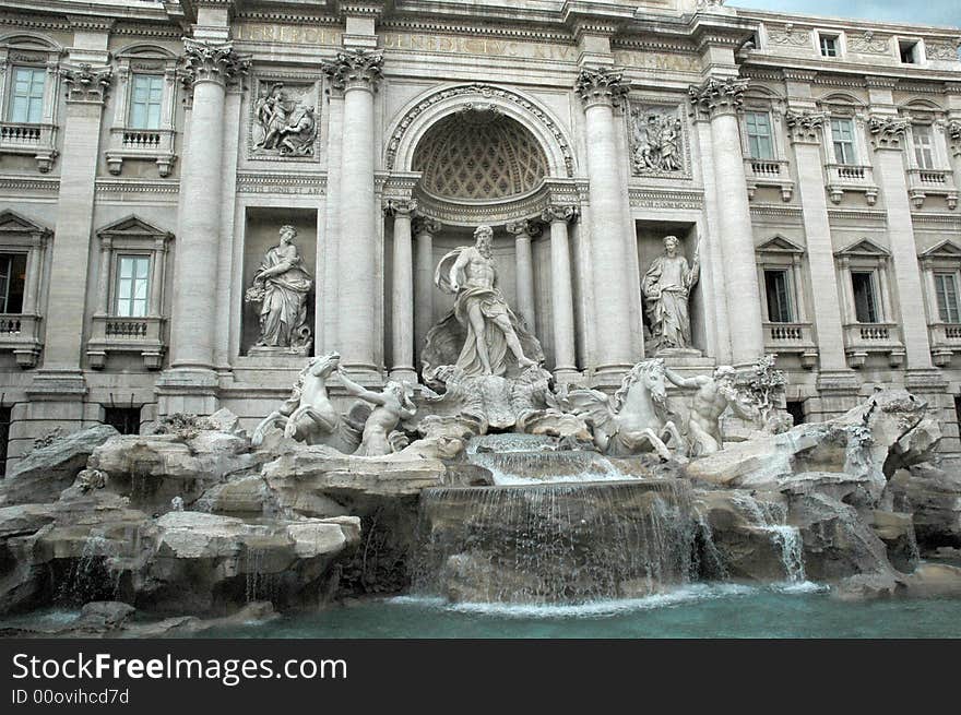 Trevi fountain in Rome, Italy. A baroque masterpiece.