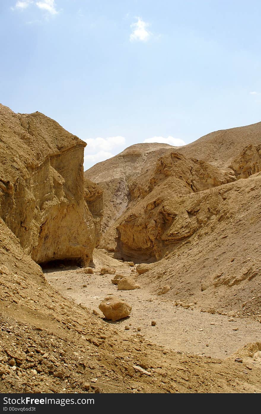 Hiking in Arava desert, Israel, stones and sky. Hiking in Arava desert, Israel, stones and sky