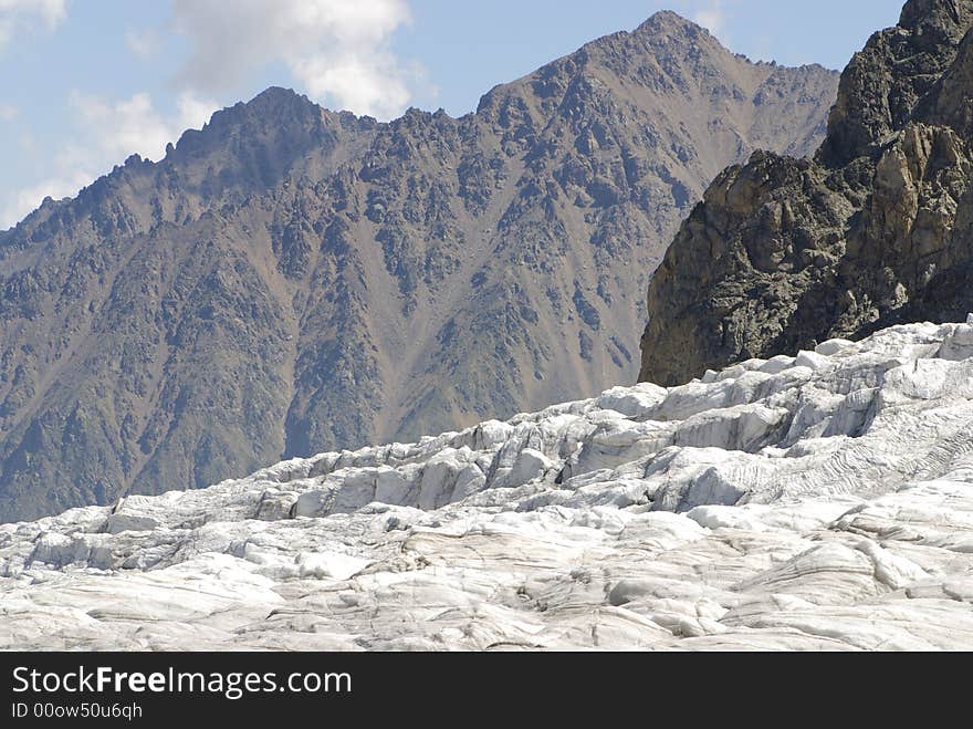 View from North Sugan glacier through the Psigansu walley. View from North Sugan glacier through the Psigansu walley