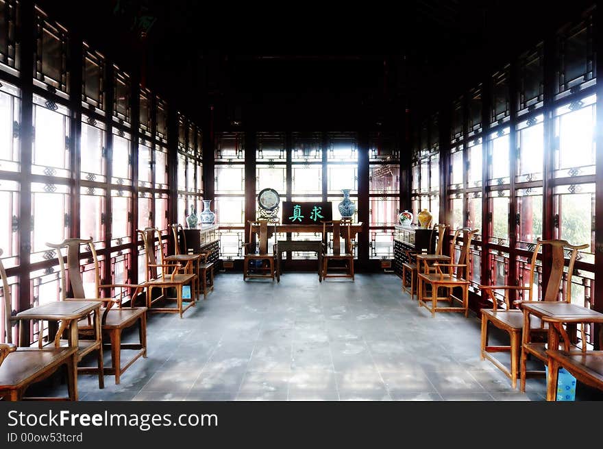 Inside the house of Chinese ancient style. Inside the house of Chinese ancient style