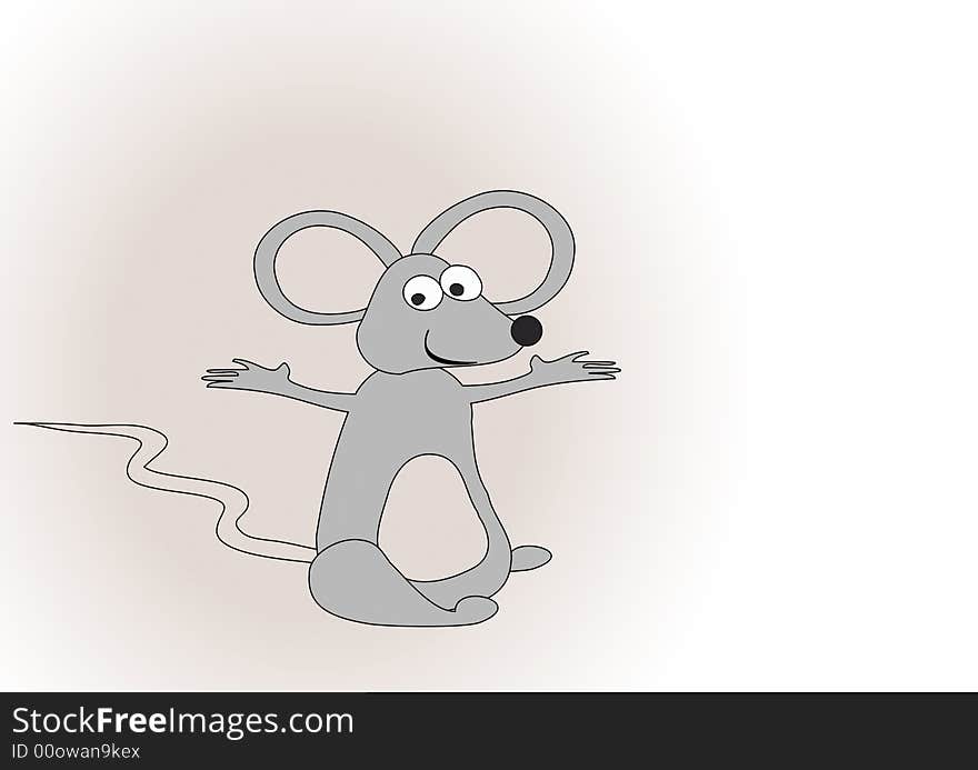 Computer geberated vector illustration with grey mouse