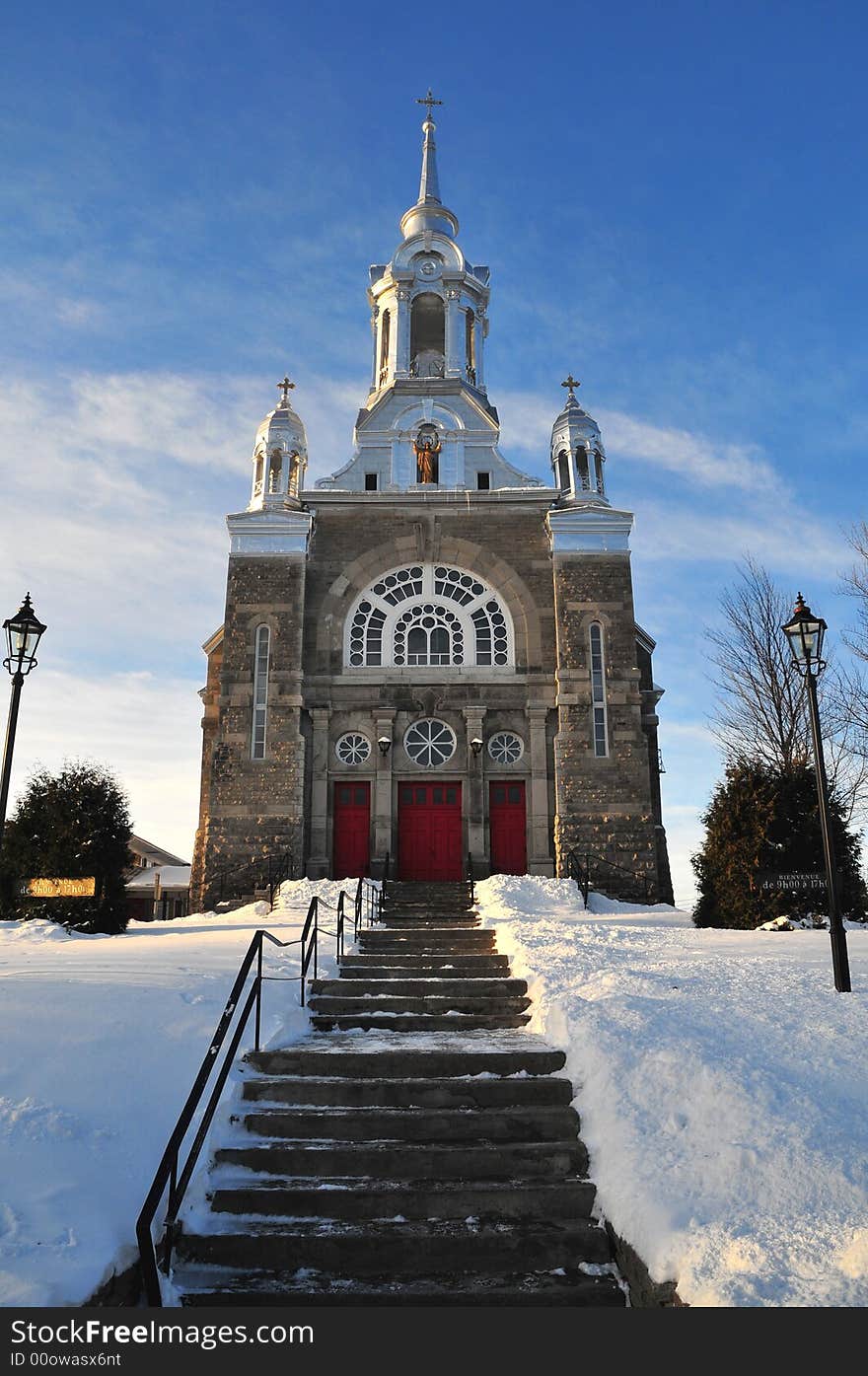 Nice church in the snow during winter