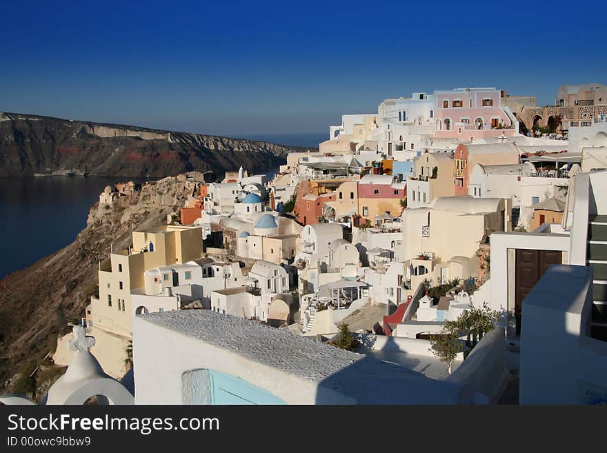 A visual of a greek village. A visual of a greek village