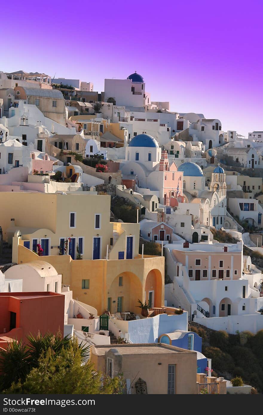 A visual of a greek village. A visual of a greek village