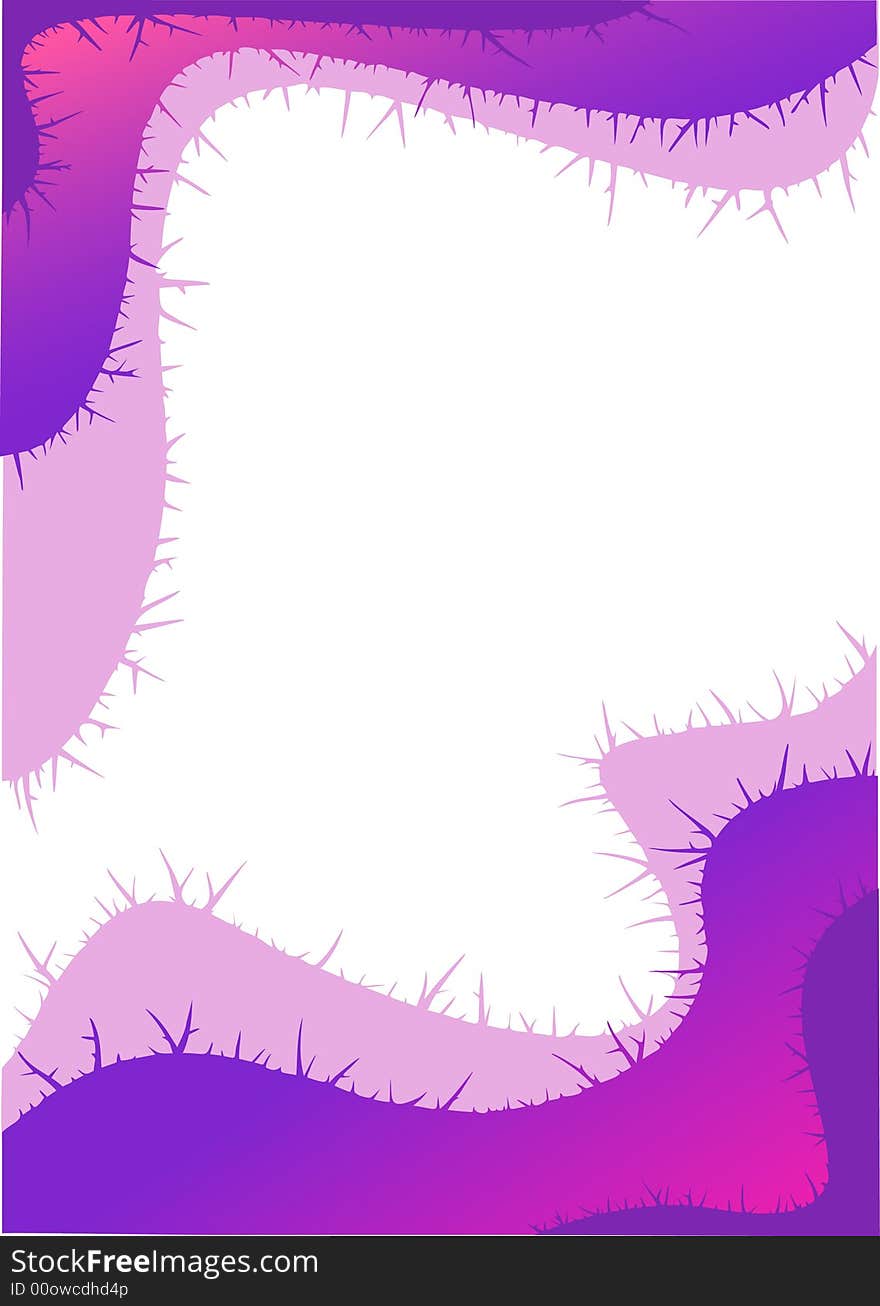 Background With Waves and Thorns - Vertical. Additional vector format in EPS.