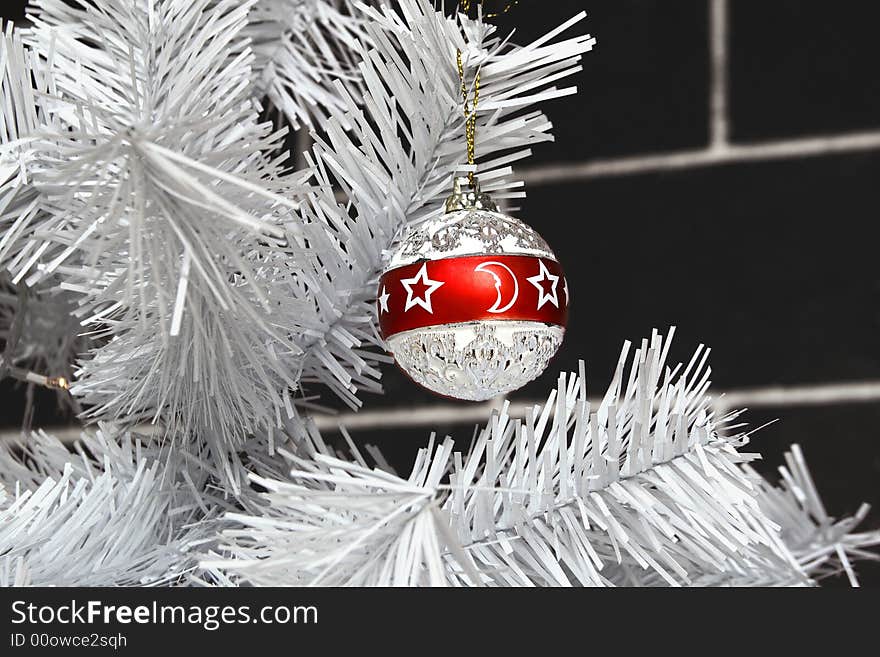 Christmas ornament - Christmas Balls with white tree in background