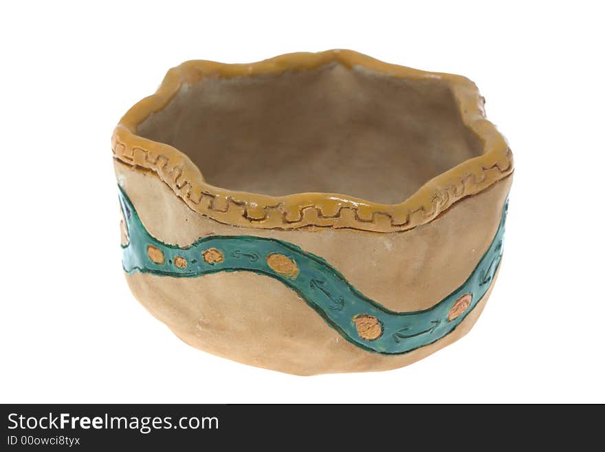 Clay Bowl With Ornament