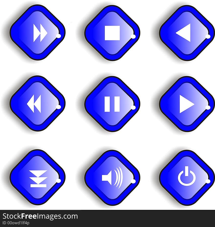 Blue icons with white badges