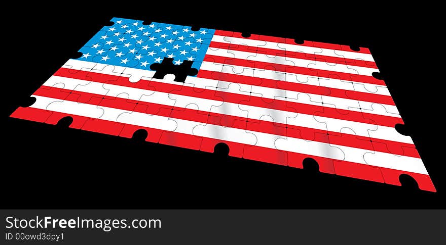Vector american flag - vector illustration
