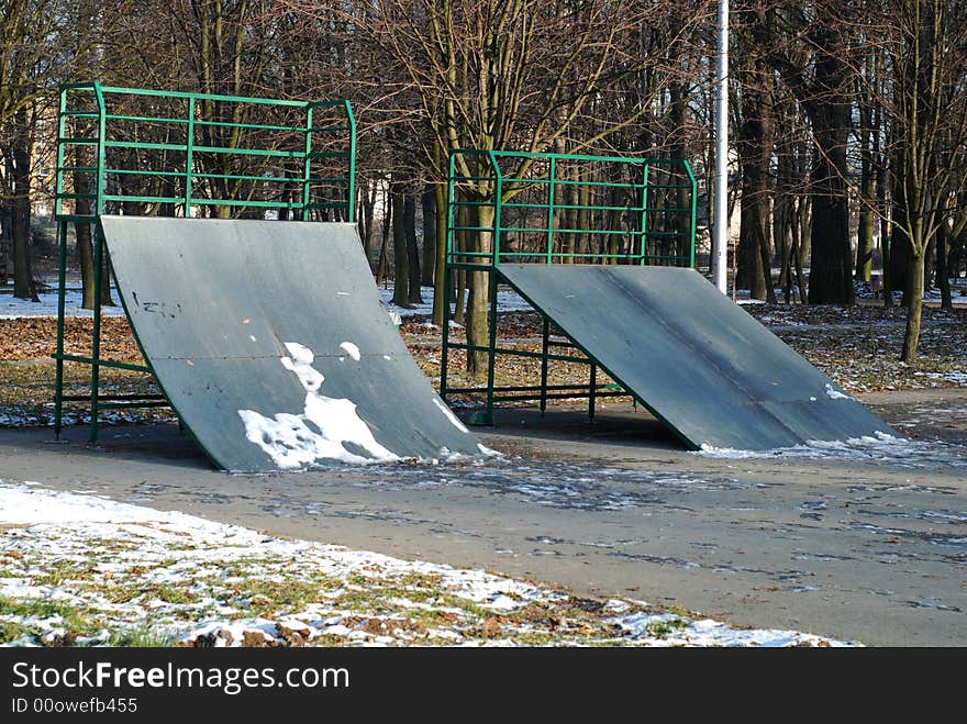 Skate park in the city