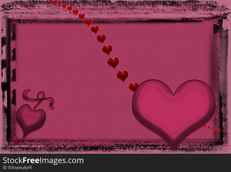 Dark Red Grunge Valentine heart template illustration