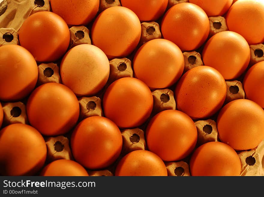 Carton Of A Dozen Eggs In A Cardboard Box