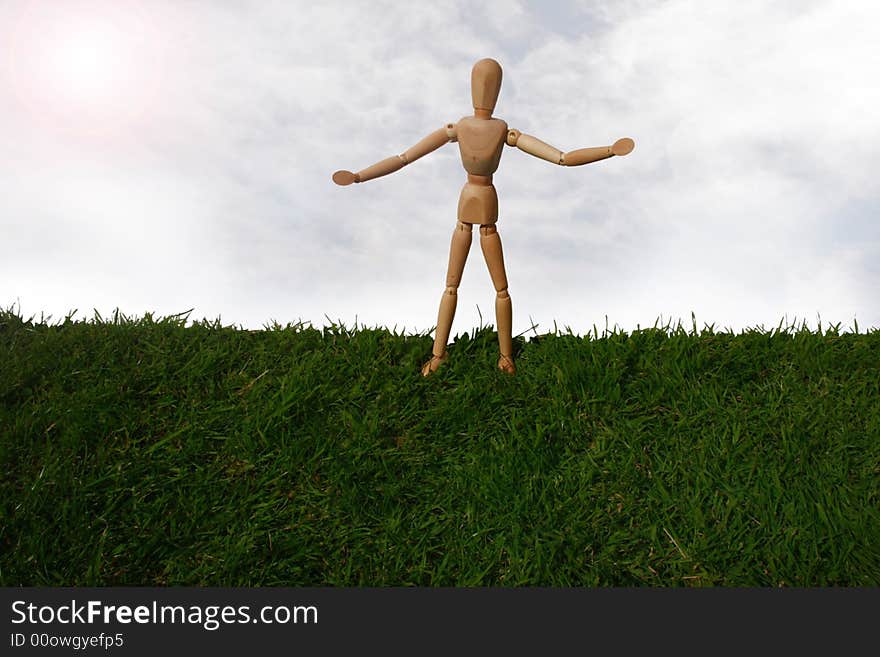 Art model man against a white background. Art model man against a white background